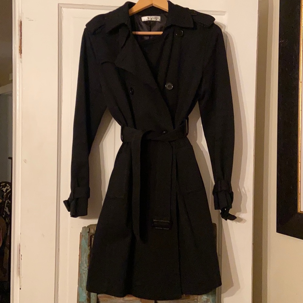 Black Double Breasted Super Stylish Trench Coat